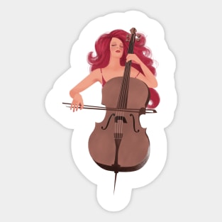 Playing Cello Sticker